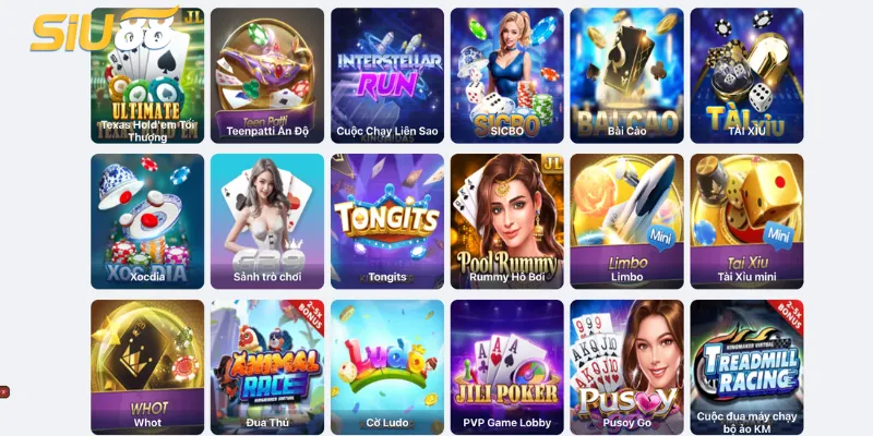 Game bài Siu88 sở hữu nhiều thể loại game bài